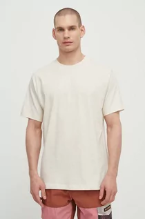 Koszulki męskie - New Balance t-shirt bawełniany męski kolor beżowy z aplikacją MT41559LIN - grafika 1
