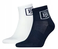 Skarpetki męskie - Tommy Hilfiger Skarpety Męskie Stopki 39-42 Biała Granat - miniaturka - grafika 1