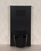 Szafki łazienkowe - Kompletna zabudowa stelaża podtynkowego WC czarny mat Belli Gold - miniaturka - grafika 1