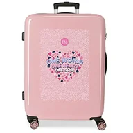 Walizki - Roll Road One World Średnia Walizka Różowa 48 x 68 x 26 cm Sztywne ABS Zamek kombinezon boczny 70 l 3 kg 4 podwójne koła - miniaturka - grafika 1