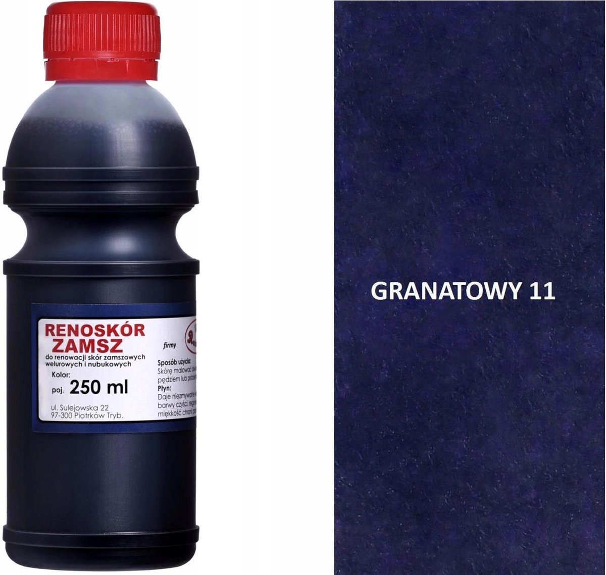 GRANATOWA FARBA RENOSKÓR DO RENOWACJI SKÓRY ZAMSZU NUBUKU WILBRA LAKIER EKO