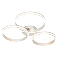 Oprawy, klosze i abażury - QAZQA Lampa sufitowa stalowa w tym LED 3-stopniowa ściemnialna 3-punktowa - Navara - miniaturka - grafika 1