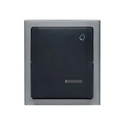 Wyłączniki światła i elektryczne - Przycisk "dzwonek" z podświetleniem natynkowe IP54 popielowy bravo - miniaturka - grafika 1