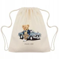 Plecaki worki - WORKOPLECAK BEŻOWY Do Szkoły Na Buty CLASSIC Wzory - miniaturka - grafika 1