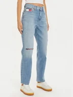 Spodnie damskie - Tommy Jeans Jeansy DW0DW19934 Niebieski Straight Fit - miniaturka - grafika 1