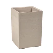 Donice - Donica plastikowa Karo Eco 39.8x39.8 cm beżowa Lamela - miniaturka - grafika 1