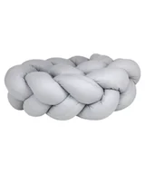 Ochraniacze do łóżeczka - Ochraniacz do łóżeczka warkocz "Bawełna jasny szary" - 360cm - miniaturka - grafika 1