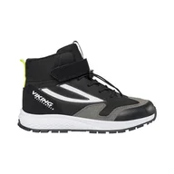 Buty dla chłopców - Viking Century Mid WP 1v SL, Męskie buty spacerowe dla dzieci i chłopców, Czarna limonka, 36 EU - miniaturka - grafika 1