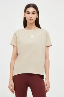 Koszulki sportowe damskie - Mammut t-shirt Seon damski kolor beżowy - grafika 1