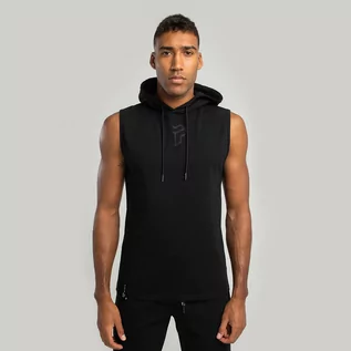 Koszulki sportowe męskie - STRIX Koszulka bez rękawów z kapturem Essential Black M - grafika 1