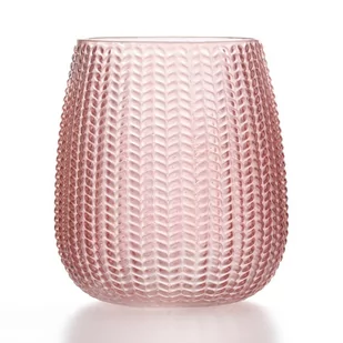 Wazon owalny SEVILLA kolor pudrowy róż ameliahome - VASE/AH/SEVILLA/POWDERPINK/12,5X14 - Wazony i flakony - miniaturka - grafika 1
