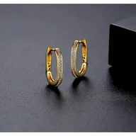 Kolczyki - Kolczyki ze stali szlachetnej pozłacanej KST2853 - miniaturka - grafika 1