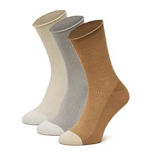 NINE WEST BR_NW_01_Z_SS25 (3 PACK) white Szary jasny - Skarpetki damskie - miniaturka - grafika 1
