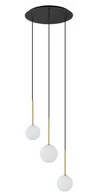 Lampy sufitowe - Minimalistyczna lampa wisząca potrójna G9 100cm KARO III czarny złoty - miniaturka - grafika 1