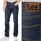 Spodnie męskie - Lee LEGENDARY SLIM Road Rash DOPASOWANE PROSTE NOGAWKI CIEMNY DżINS W31 L32 - miniaturka - grafika 1