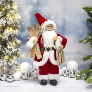 Mikołaj pluszowy czerwony 30 cm - Ozdoby bożonarodzeniowe - miniaturka - grafika 10