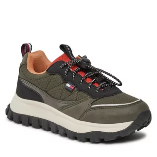 Buty dla chłopców - Sneakersy Tommy Hilfiger T3B9-33146-1492X693 M Military Green/Black X693 - grafika 1