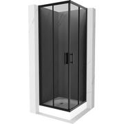 Kabiny prysznicowe - Mexen Rio kabina prysznicowa kwadratowa 70x70 cm, grafit, czarna + brodzik Rio, biały - miniaturka - grafika 1