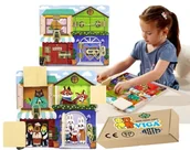 Zabawki sensoryczne - Drewniana Zabawka Sensoryczna DREWNIANY DOMEK okienka do otwierania Viga 18m+ montessori - miniaturka - grafika 1