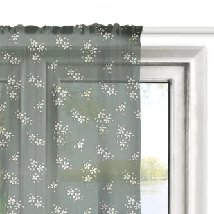 Firana SUMMER wzór SM35 | drobne kwiatki na szarozielonym tle 140 x 230 cm - Firany Firana SUMMER wzór SM35 | drobne kwiatki na szarozielonym tle 140 x 230 cm - Firany - miniaturka - grafika 1