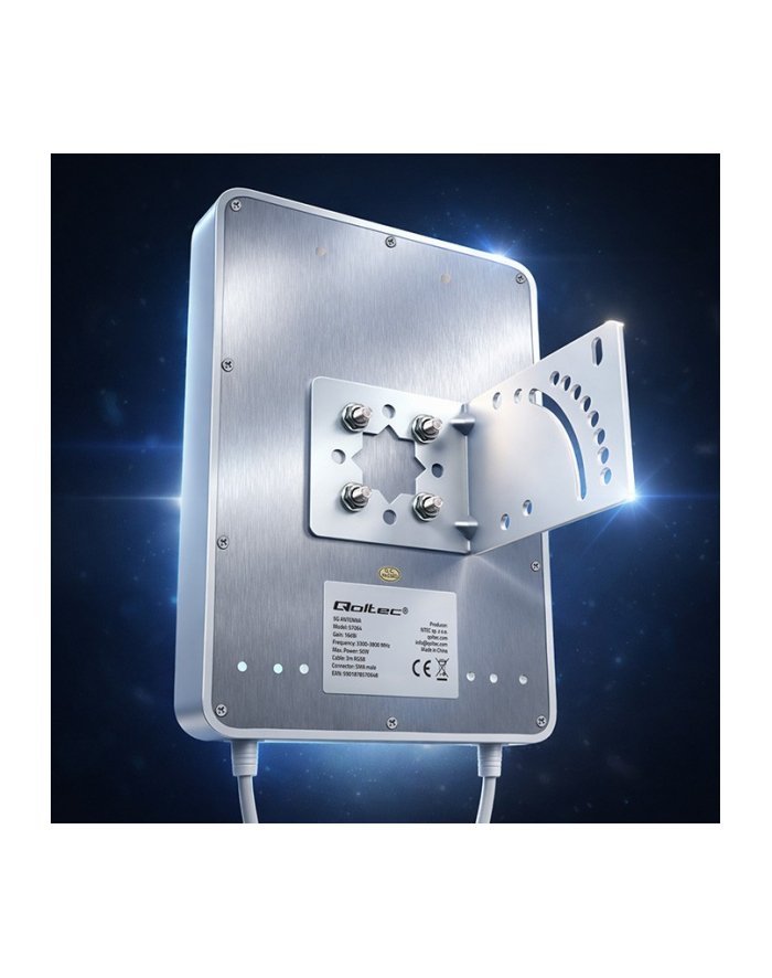 qoltec Antena 5G LTE 16dBi kierunkowa zewnętrzna SMA 3300-3800MHz wodoodporna 3m 57064