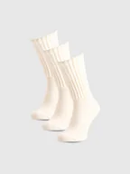 Skarpetki damskie - 4F Skarpety casual za kostkę (3-pack) damskie - beżowe 35-38 - miniaturka - grafika 1