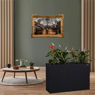 CZARNA DONICZKA OGRODOWA DONICA Z TECHNORATTANU - Pozostałe ozdoby ogrodowe - miniaturka - grafika 3