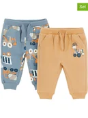Spodenki dla niemowląt - COOL CLUB Spodnie dresowe (2 pary) w kolorze błękitnym i żółtym - miniaturka - grafika 1