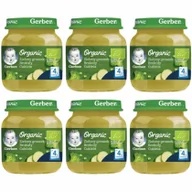 Dania dla dzieci - Gerber Organic Obiadek zielony groszek brokuły cukinia dla niemowląt po 4 miesiącu Zestaw 6 x 125 g Bio - miniaturka - grafika 1