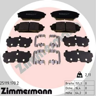 Klocki hamulcowe - komplet ZIMMERMANN 25119.170.2 - Klocki hamulcowe - miniaturka - grafika 1