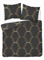 Pościel - Detexpol Pościel satynowa 220x200 czarna złota ornament 5088 A Home Satin 11 - miniaturka - grafika 1