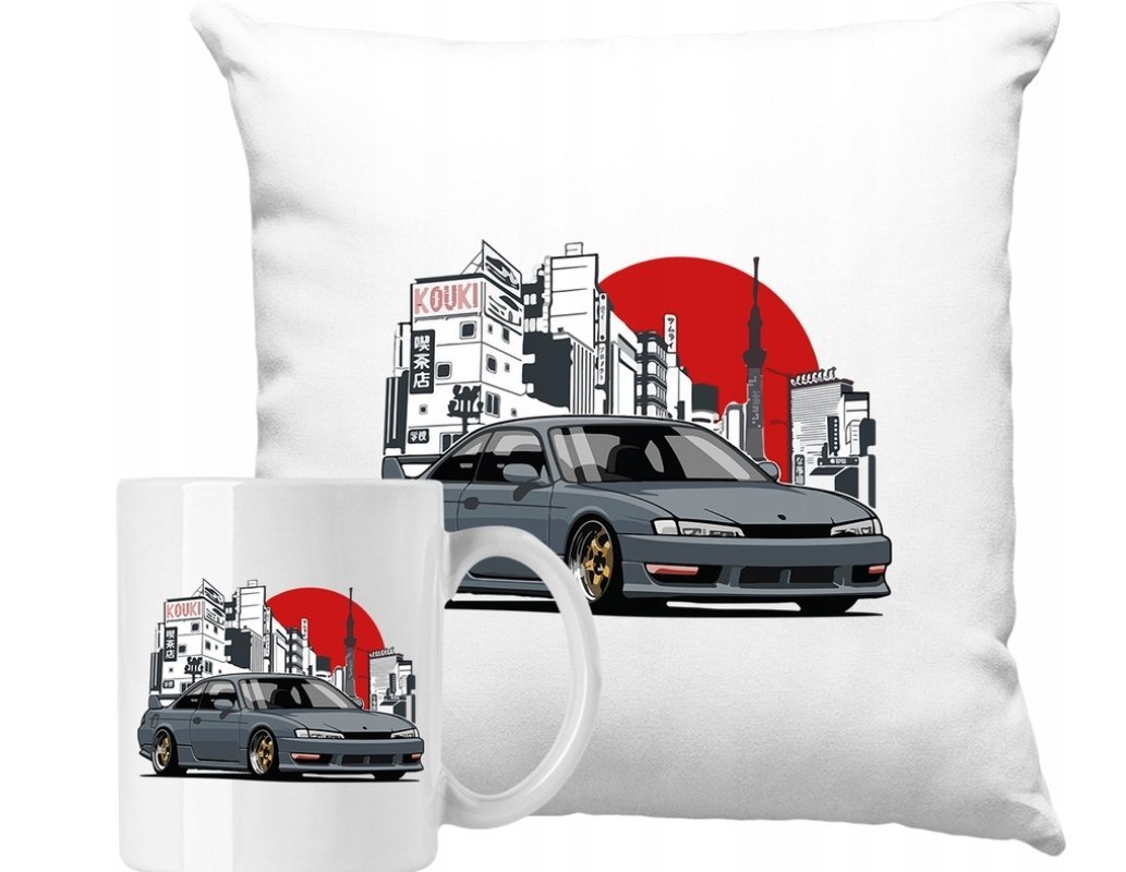 ZESTAW PODUSZKA + KUBEK Szybkie Auta Motoryzacja JDM Pomysł Na Prezent #29