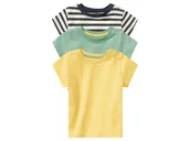 Bluzki dla niemowląt - lupilu® T-shirty niemowlęce z biobawełny, 3 sztuki (50/56, Granatowy, paski/zielony/żółty) - miniaturka - grafika 1