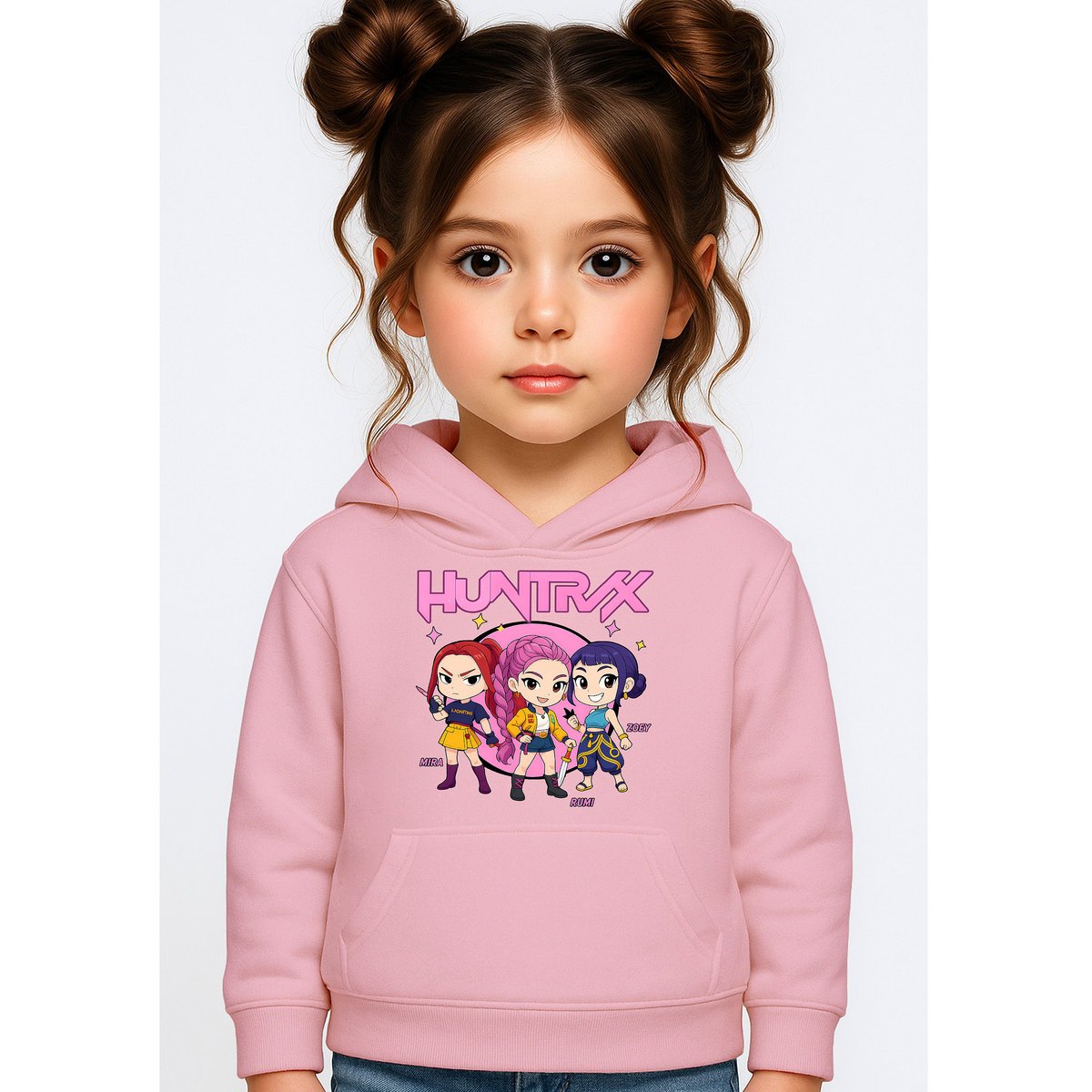 BLUZA DZIECIĘCA KPOP DEMON HUNTERS HUNTRIX 134-140 Z KAPTUREM BAWEŁNIANA