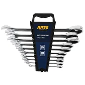 Klucze i nasadki - Niteo Klucze płasko-oczkowe z grzechotką, 10 elementów - miniaturka - grafika 1