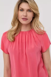 Bluzki damskie - Liviana Conti bluzka jedwabna damska kolor różowy gładka - grafika 1