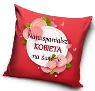 Poszewki na poduszki - Poszewka dekoracyjna, 40x40, czerwona z nadrukiem, JDH-24 - miniaturka - grafika 1
