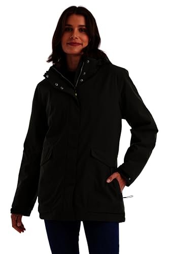 killtec Damska kurtka funkcyjna/kurtka outdoorowa wodoszczelna z odpinanym kapturem, kurtka damska, ciemnooliwkowa, 42, 43285-000