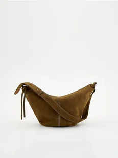 Reserved - Torebka crossbody z imitacji zamszu - zielony - Torebki damskie - miniaturka - grafika 1