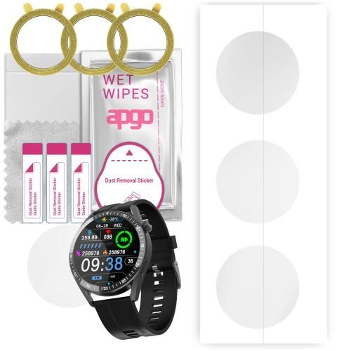 3x folia ochronna hydrożelowa do Tracer SM8V Onyx - apgo Smartwatch Hydrogel Protection Ochrona na ekran smartwatcha