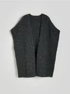 Swetry damskie - Reserved - Ponczo z domieszką wełny - ciemnoszary - miniaturka - grafika 1