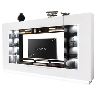 Meblościanka zestaw mebli RTV do salonu SENSIS VA biały wysoki połysk 275x190x40 cm / Home Concept - Meble do sypialni - miniaturka - grafika 1
