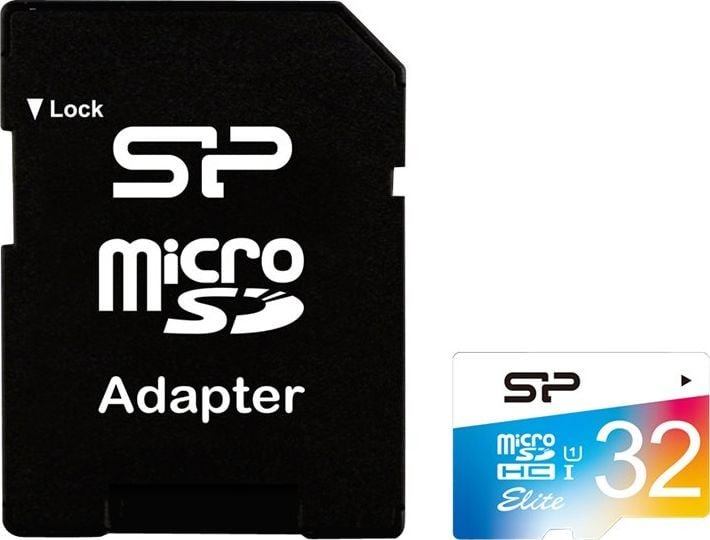 Karta Silicon Power Colorful Elite MicroSDHC 32 GB Class 10 UHS-I SP032GBSTHBU1V20SP