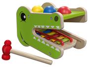 Zabawki interaktywne dla dzieci - PLAYTIVE Drewniana zabawka motoryczna, 1 sztuka (Wbijak z ksylofonem) 4055334263016 - miniaturka - grafika 1