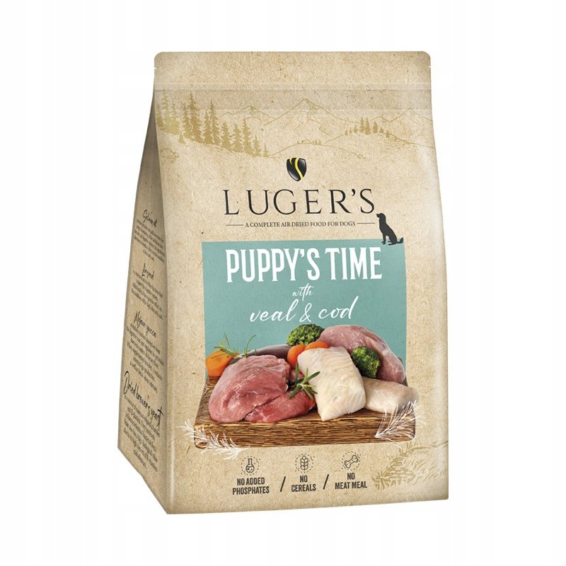 Karma dla psa suszona LUGER'S Puppy's Time Cielęcina z dorszem 3 kg