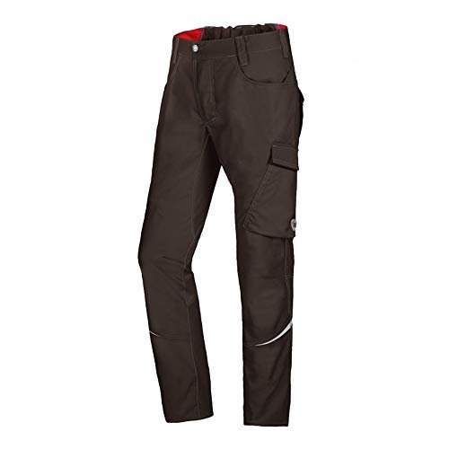 BP 1960-570-0048-41/42n mieszanka materiałów ze stretchem spodnie robocze dla mężczyzn, smukły krój z wyższą talią na plecach, 65% poliester/35% bawełna, brązowy, rozmiar 41/42N