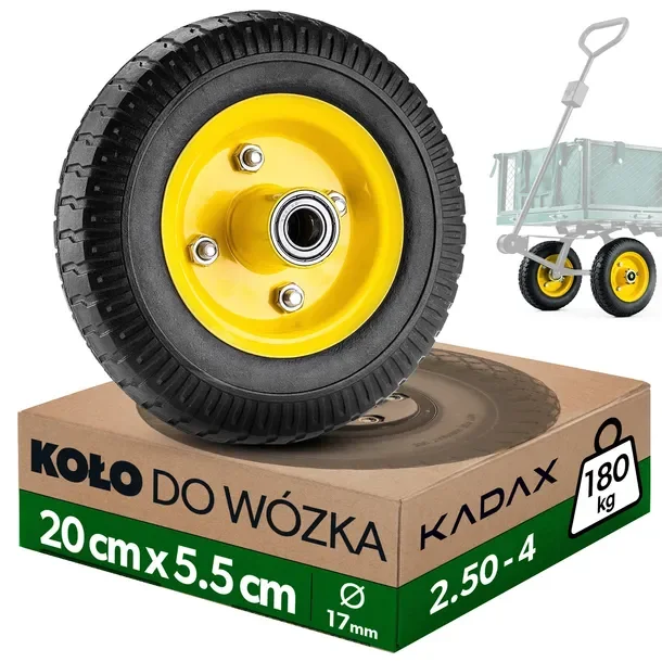 Koło Do Wózka 200x55mm 2.50-4 Taczki Taczek Pełne Piankowe Mocne Bezdętkowe