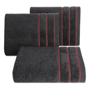 Ręcznik Dona 30x50 cm czarny bawełna frotte z bordiurą - Ręczniki - miniaturka - grafika 1