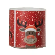Świeczniki - Świeca lampion renifer 8 x 8 cm czerwona - miniaturka - grafika 1