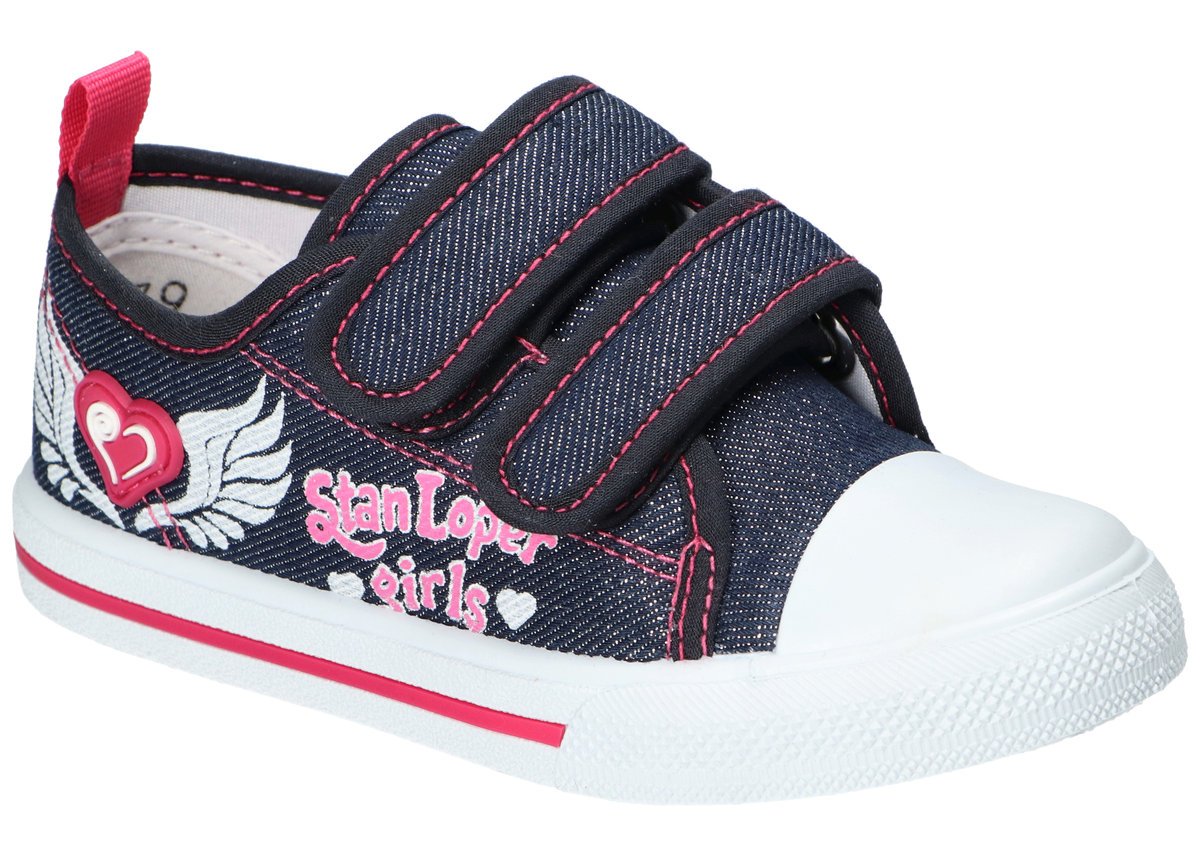 AMERICAN CLUB TEN179 TENISÓWKI TRAMPKI DZIECIĘCE NA RZEPY WKŁADKA SKÓRZANA NAVY 30